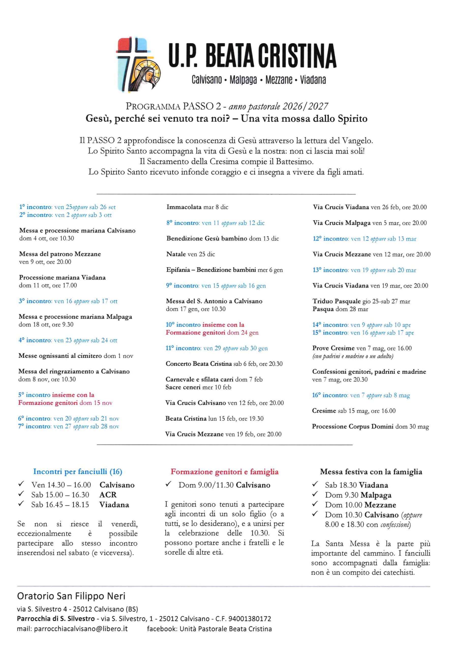 Programma 2026/2027 del Passo 2