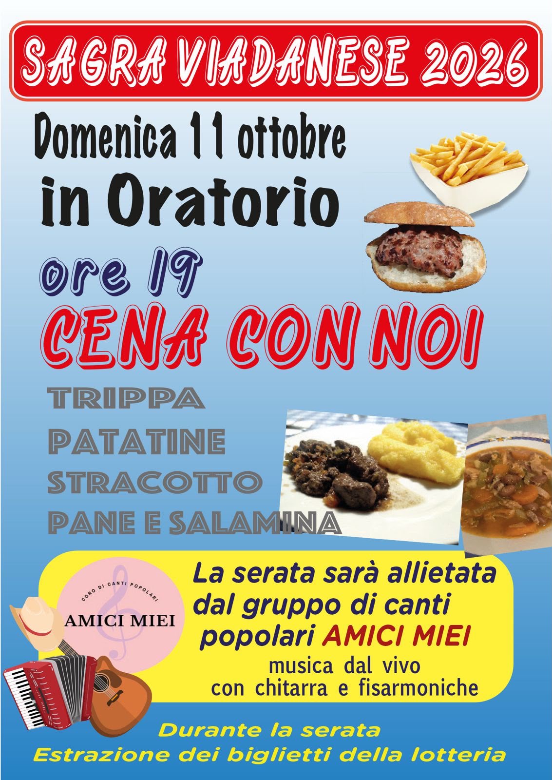 Sagra di Viadana: locandina della cena